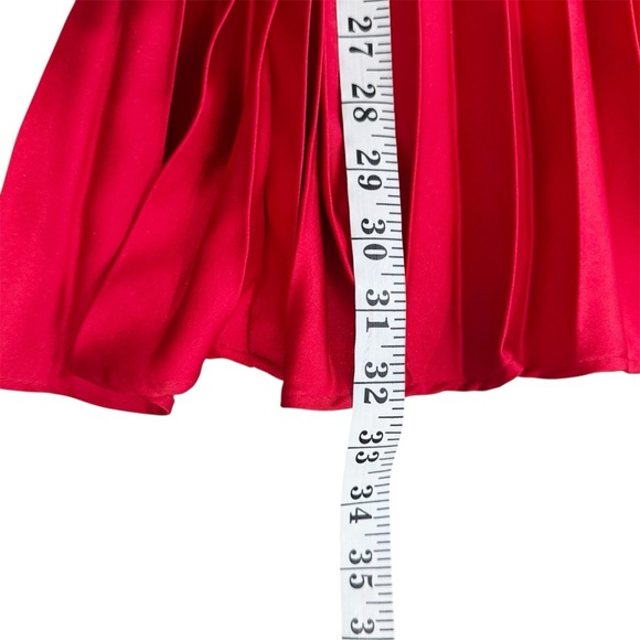 IEENA for Mac Duggal Red Pleated Plunge Neck Wide Leg Jumpsuit NEW - Picture 7 of 7